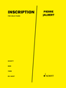 Pierre Jalbert: Inscription for solo piano
